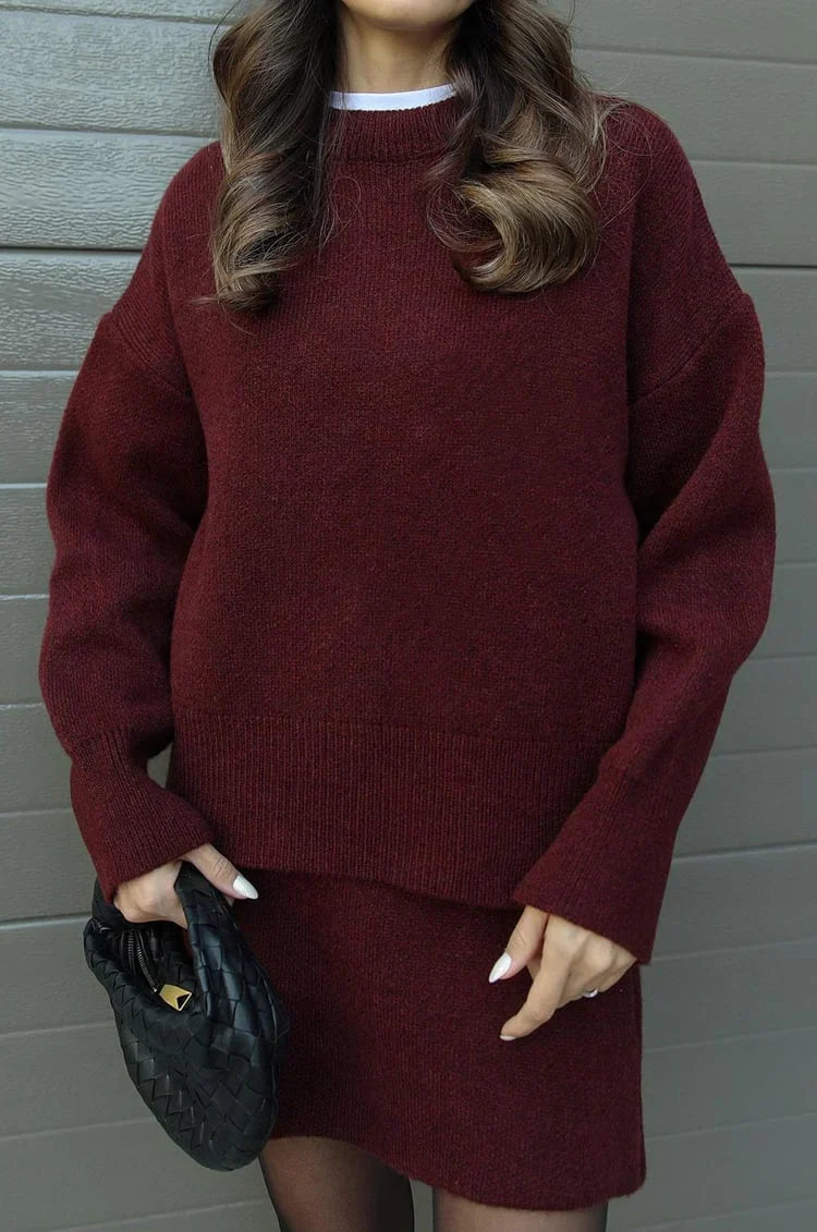 Elegantes Set aus Pullover und Rock – Zweiteiliges Strick-Set - 6 - Jasminaboutique.com