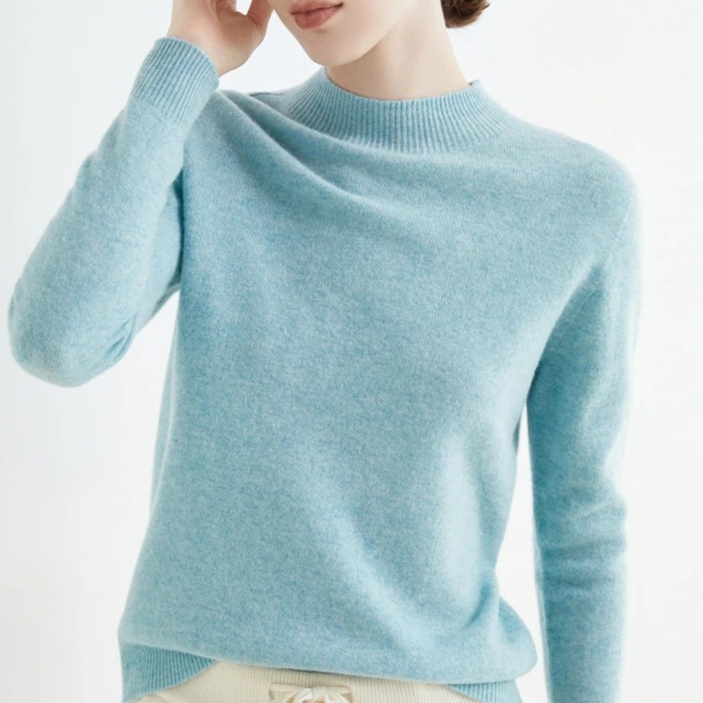 Pullover Damen – Weicher Strick mit hohem Kragen | J&B - 2 - Jasminaboutique.com
