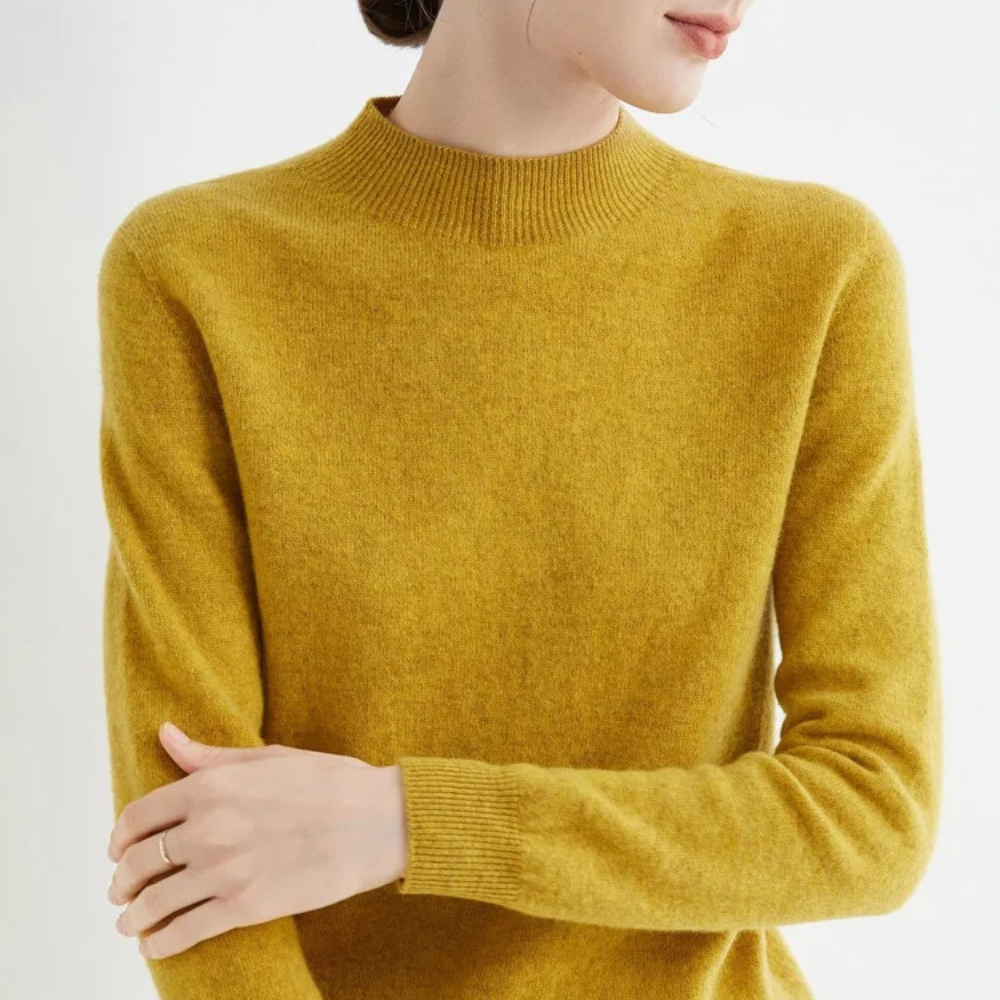 Pullover Damen – Weicher Strick mit hohem Kragen | J&B - 4 - Jasminaboutique.com