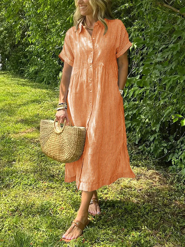 Amelia – Women Striped Button-Up Dress - Image 8