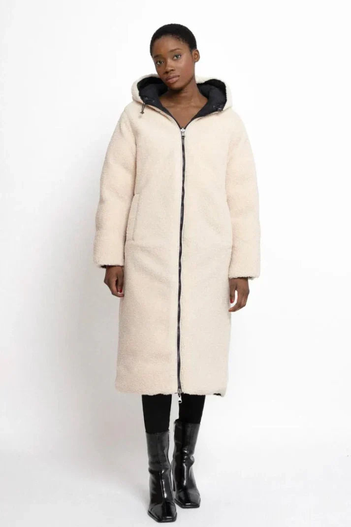 Longline Jacket Women's with Hood and Textured Finish - Image 3