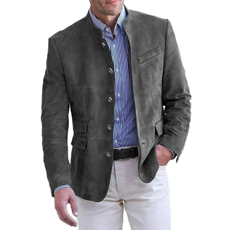 Men's Blazer with Structured Fit and Button Closure - Image 3