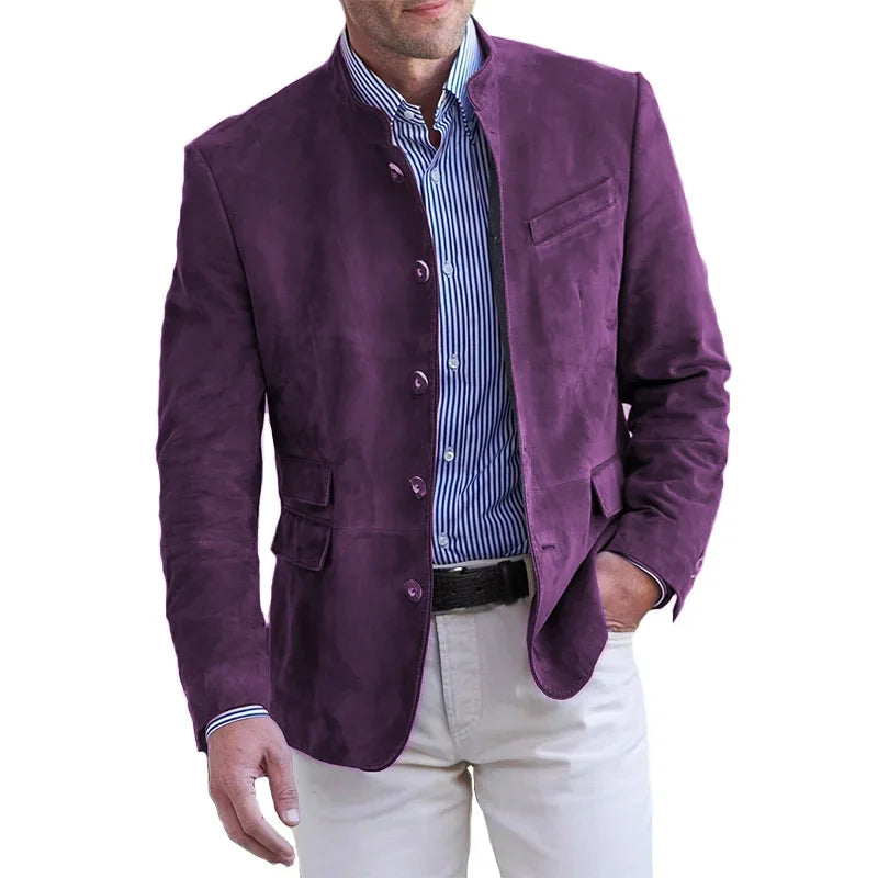 Men's Blazer with Structured Fit and Button Closure - Image 4
