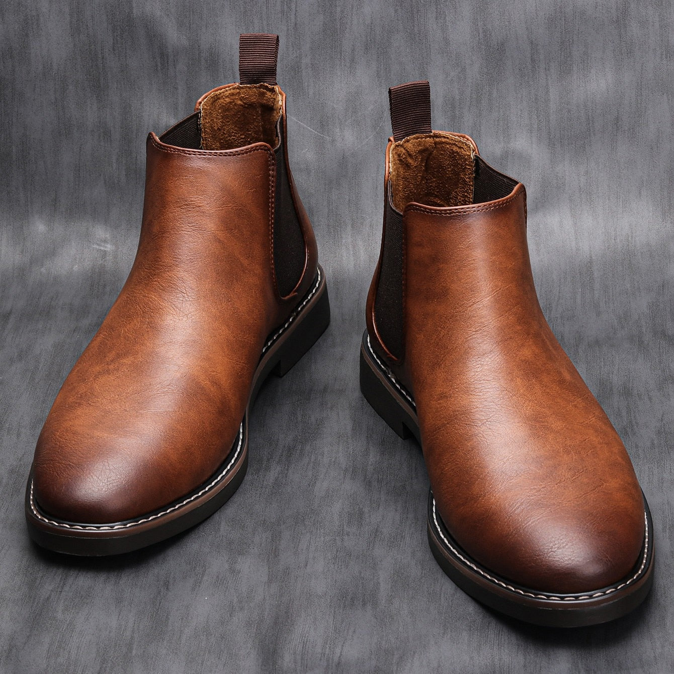 Chelsea Boots Herren braun mit elastischen Einsätzen | J&B - 1 - Jasminaboutique.com