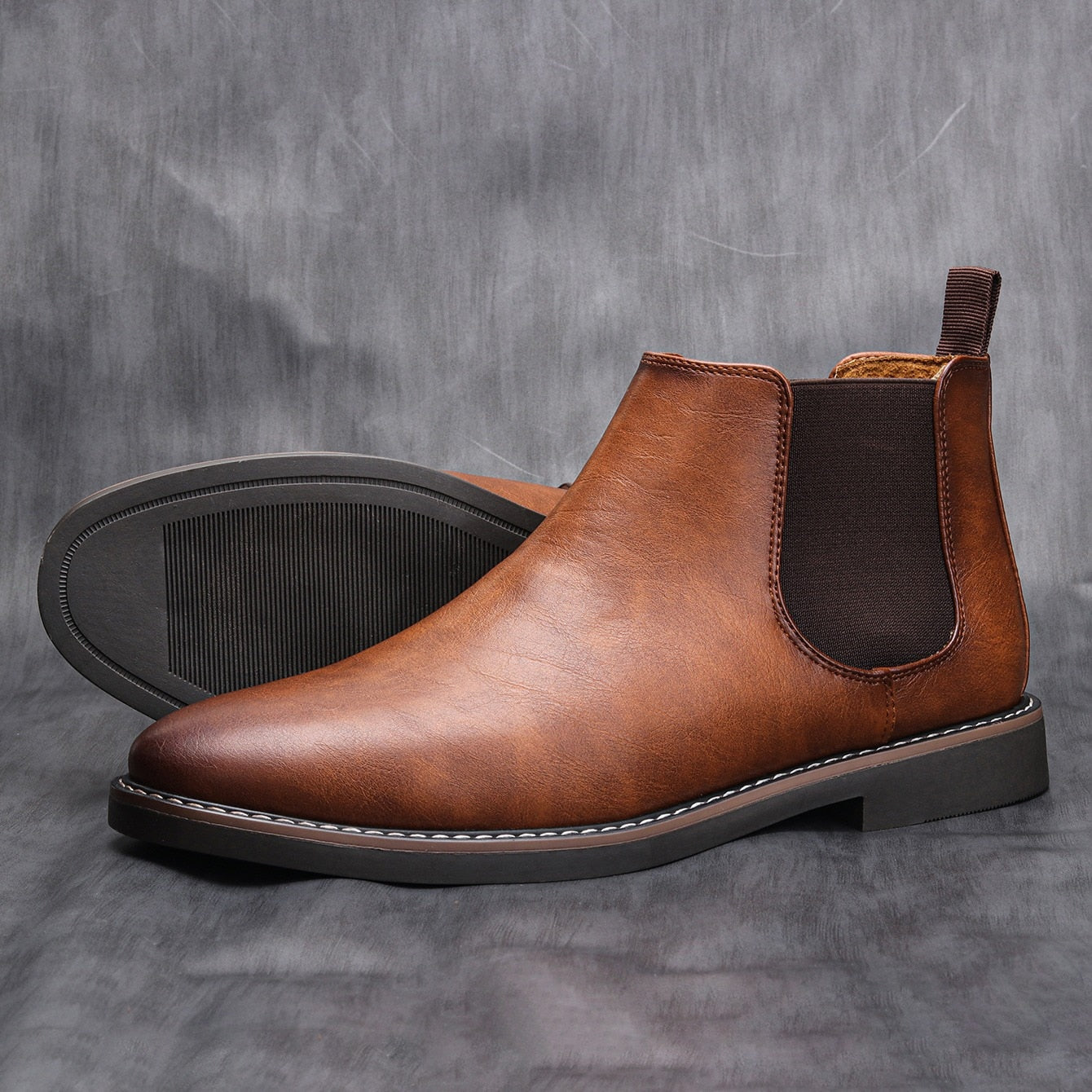 Chelsea Boots Herren braun mit elastischen Einsätzen | J&B - 2 - Jasminaboutique.com