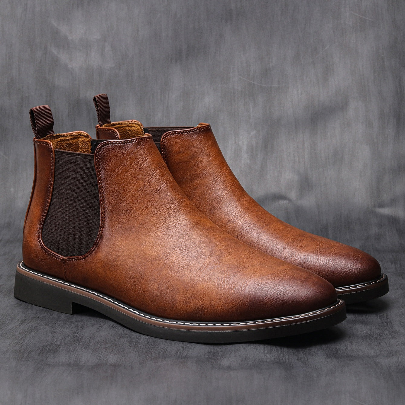Chelsea Boots Herren braun mit elastischen Einsätzen | J&B - 4 - Jasminaboutique.com