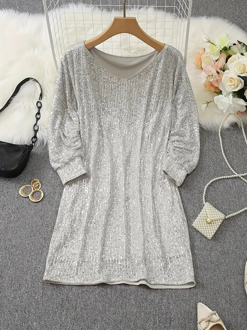 Sophie – Women Off-Shoulder Sequin Dress - Image 4