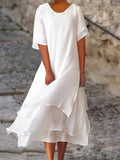 Sophie – Women's double-layer cotton-linen dress - Image 2