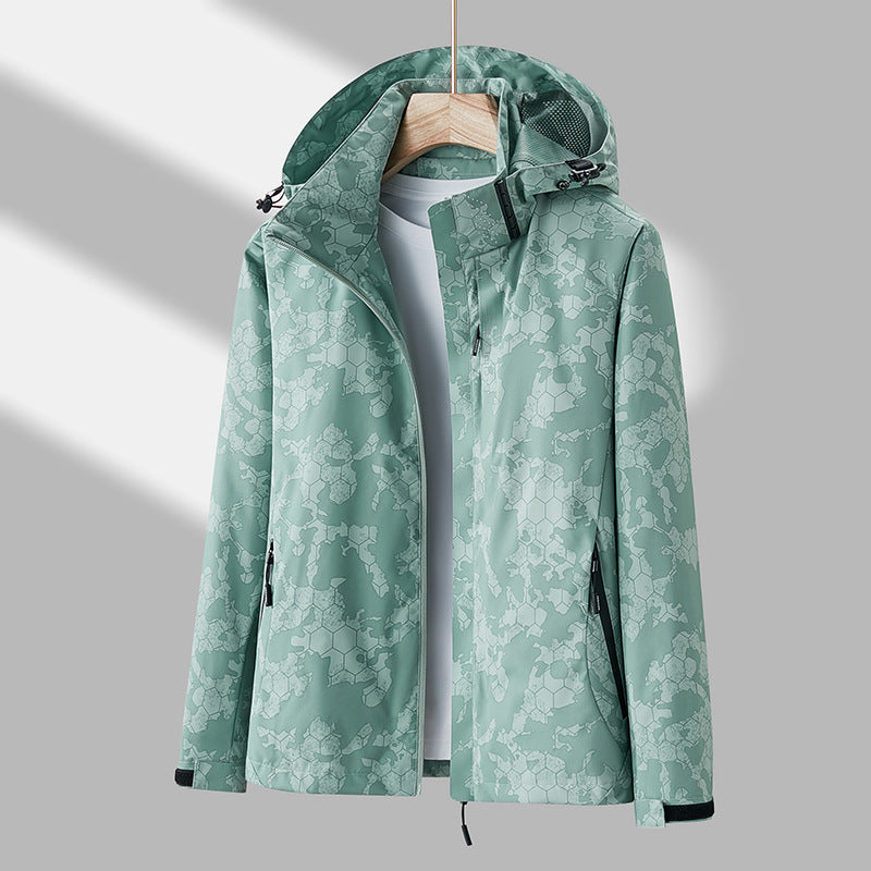 Windjacke Damen mit Kapuze und floralem Muster | J&B - 4 - Jasminaboutique.com