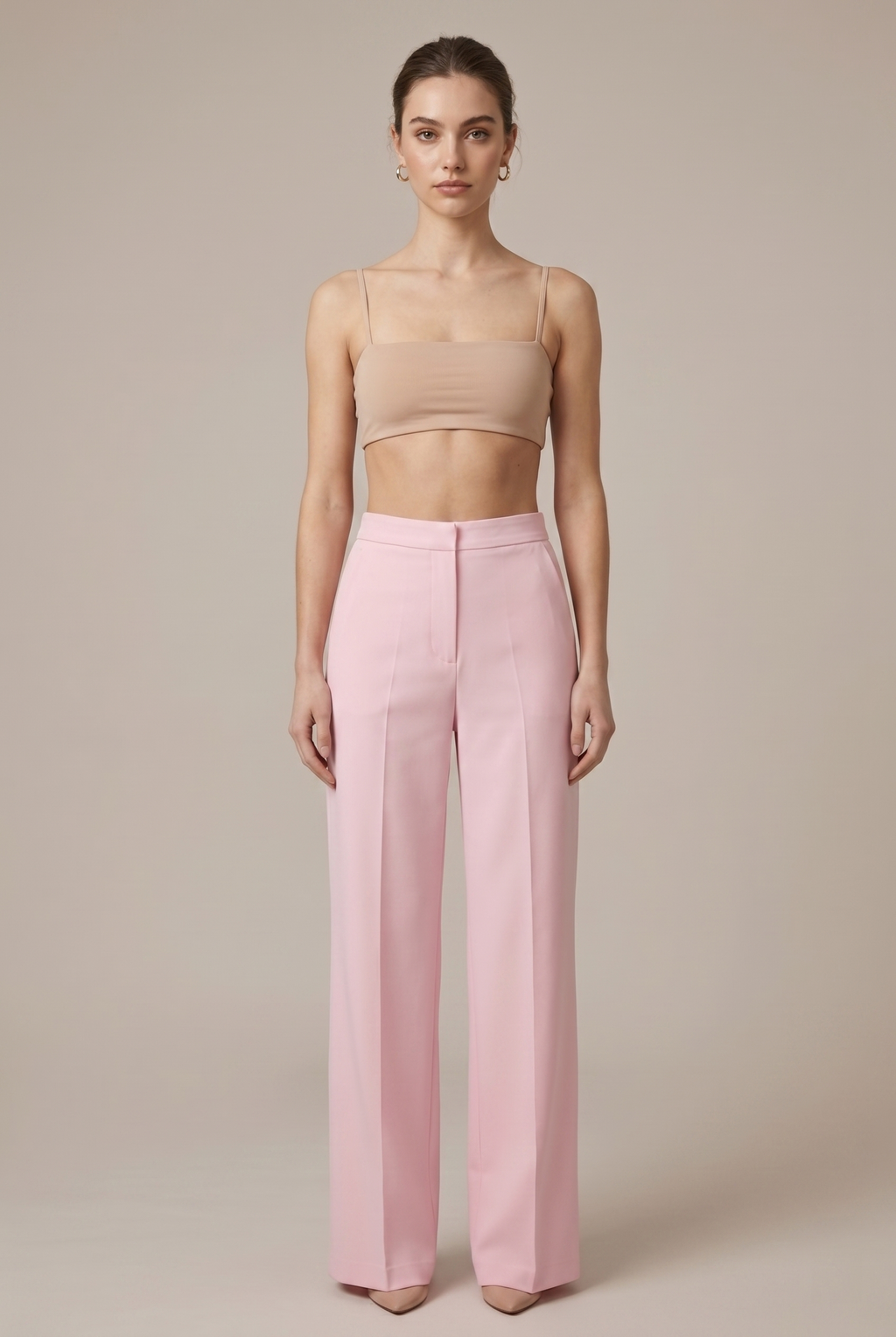 Two-Piece Set Women's Blazer and Trousers with Feather Trim - Image 2