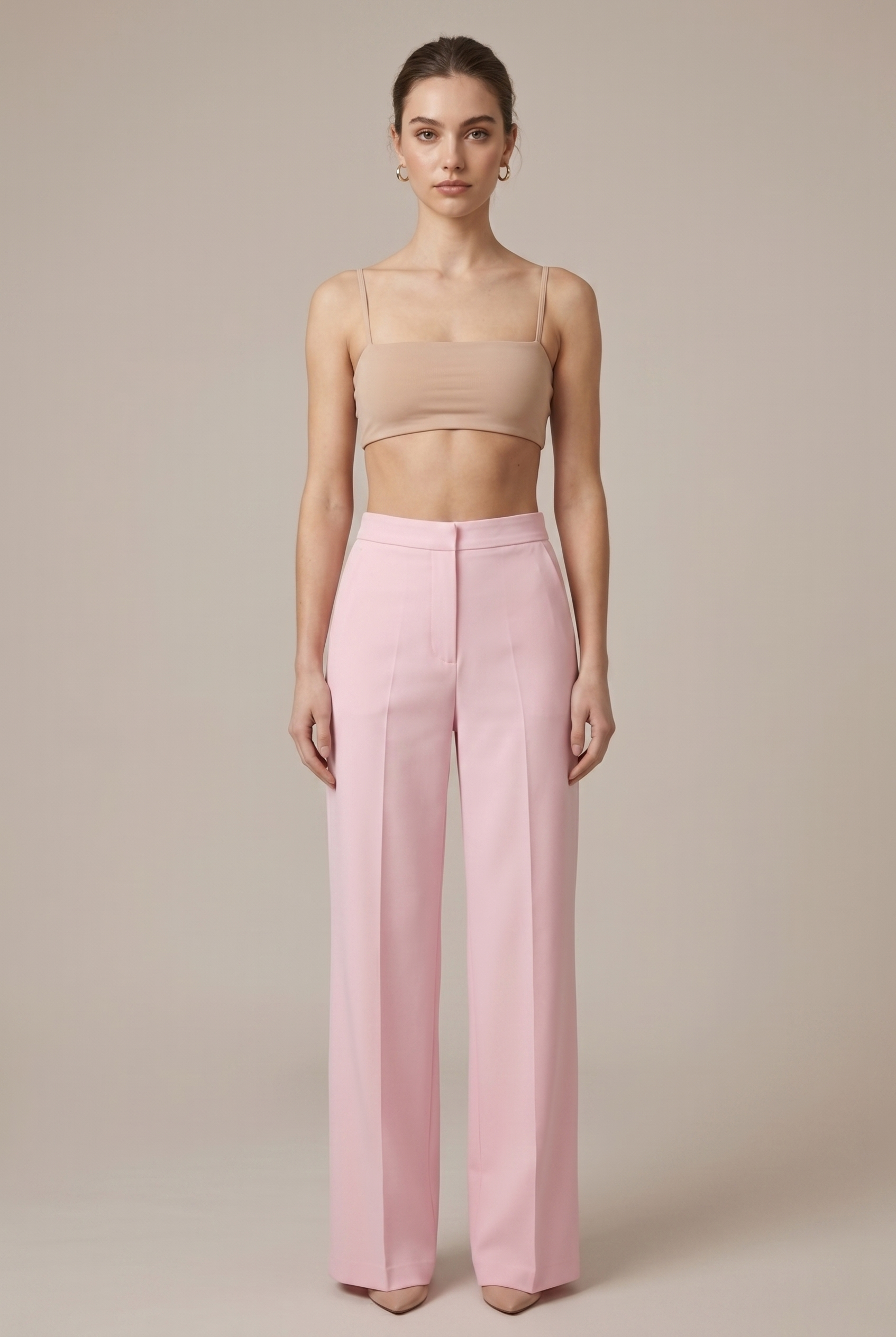 Two-Piece Set Women's Blazer and Trousers with Feather Trim - Image 2