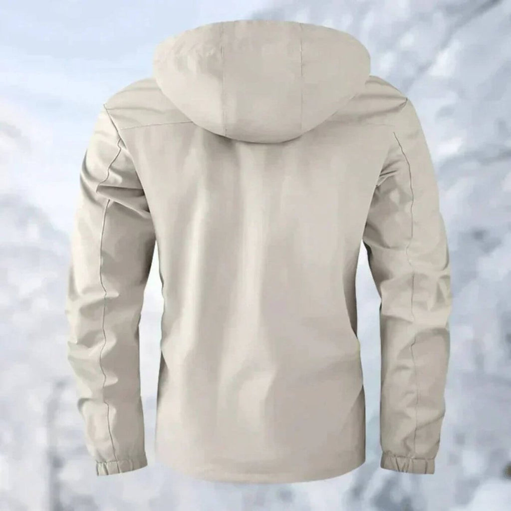 Wasserdichte Herrenjacke mit Kapuze und praktischen Taschen | J&B - 2 - Jasminaboutique.com