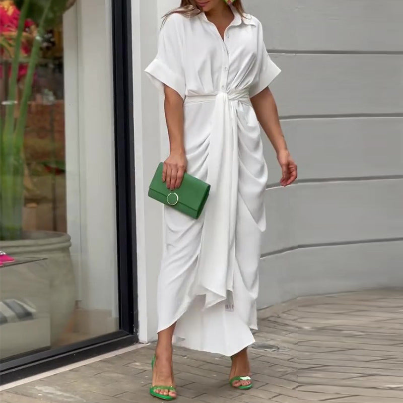 Mia – Women's Tie Waist Midi Dress - Image 2