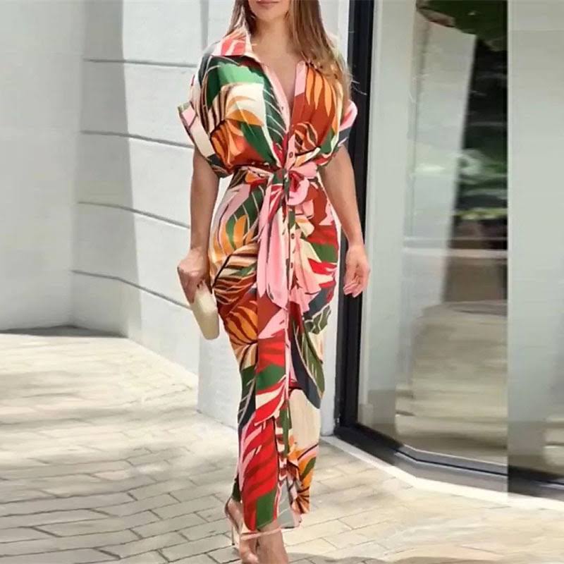 Mia – Women's Tie Waist Midi Dress - Image 3