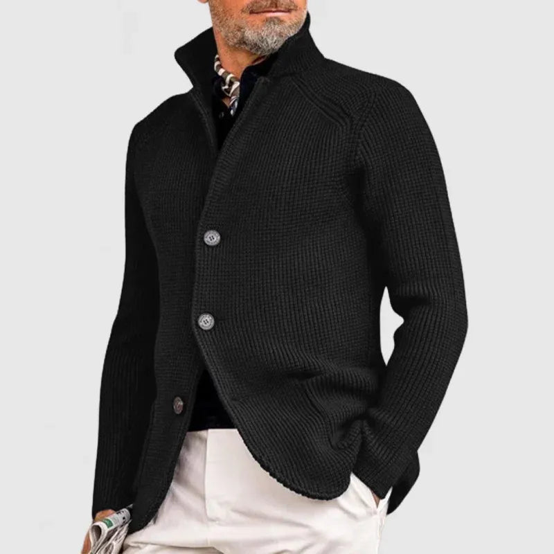 Strickjacke Herren mit hohem Kragen und Knopfleiste | J&B