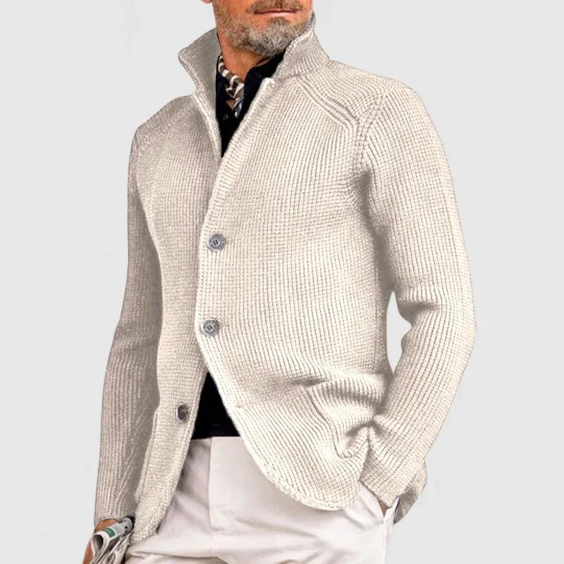 Strickjacke Herren mit hohem Kragen und Knopfleiste | J&B