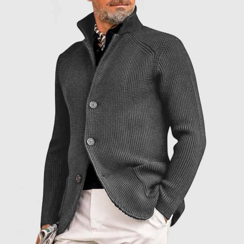 Strickjacke Herren mit hohem Kragen und Knopfleiste | J&B