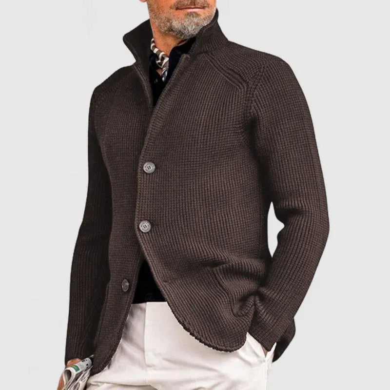 Strickjacke Herren mit hohem Kragen und Knopfleiste | J&B