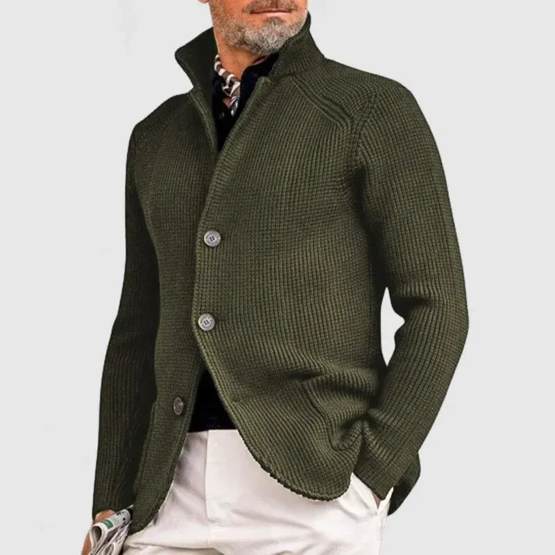 Strickjacke Herren mit hohem Kragen und Knopfleiste | J&B