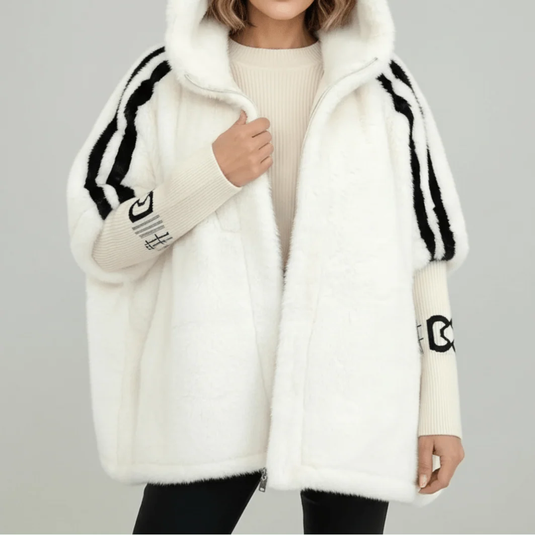 Damen Jacke mit Kapuze und sportlichen Streifen | J&B