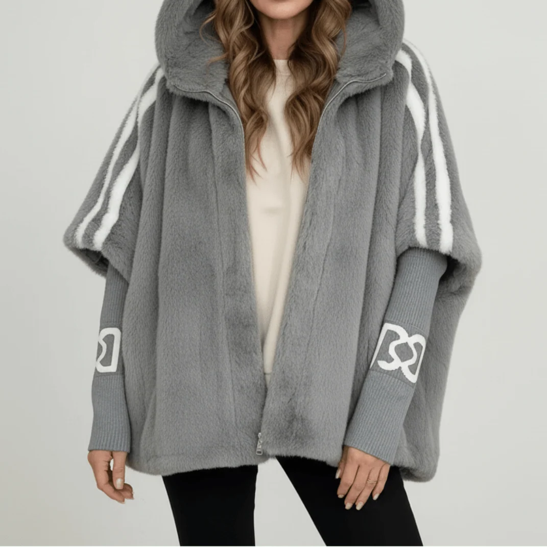 Damen Jacke mit Kapuze und sportlichen Streifen | J&B