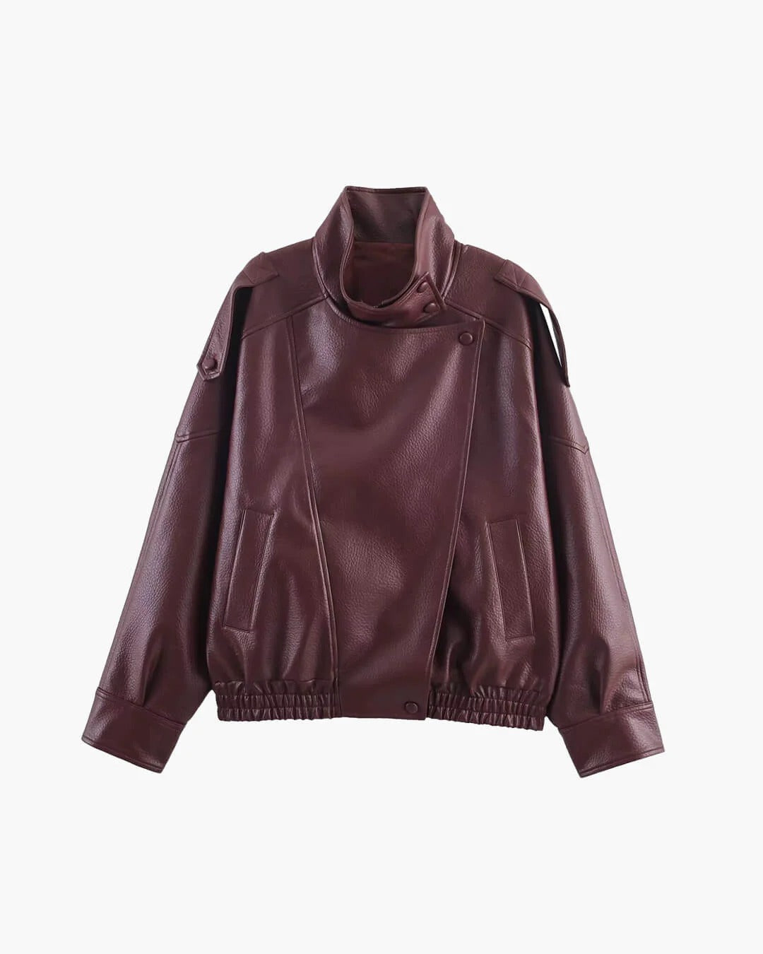 Bikerjacke Damen, Oversize-Passform mit hohem Kragen | J&B