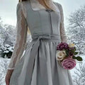Dirndl Kleid Damen mit langen Ärmeln und Taillengürtel | J&B