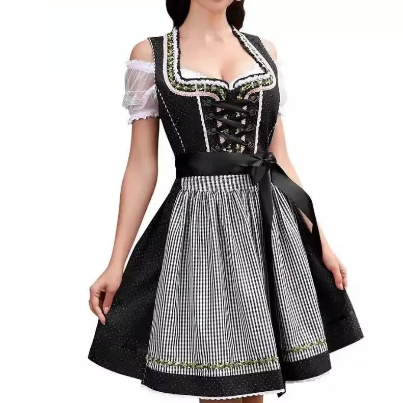 Dirndl Kleid Damen mit Schnürung und Taillengürtel | J&B