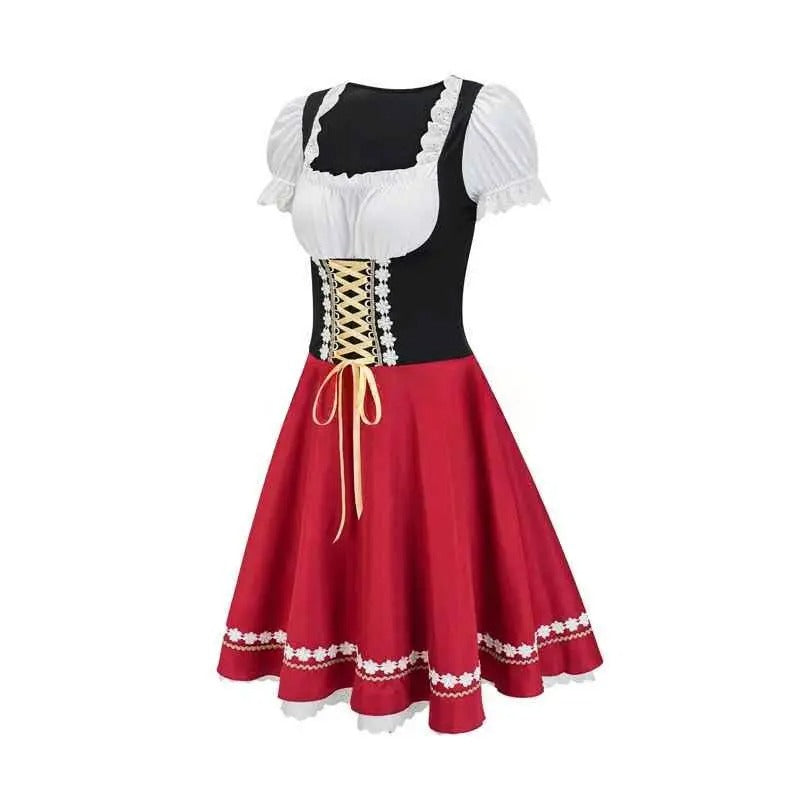 Dirndl Kleid Damen mit Rundhalsausschnitt und Taillierung | J&B