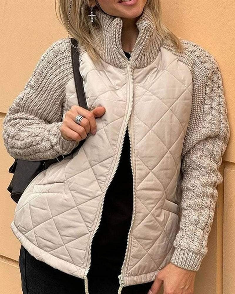 Steppjacke Damen mit hohem Kragen und praktischen Taschen | J&B