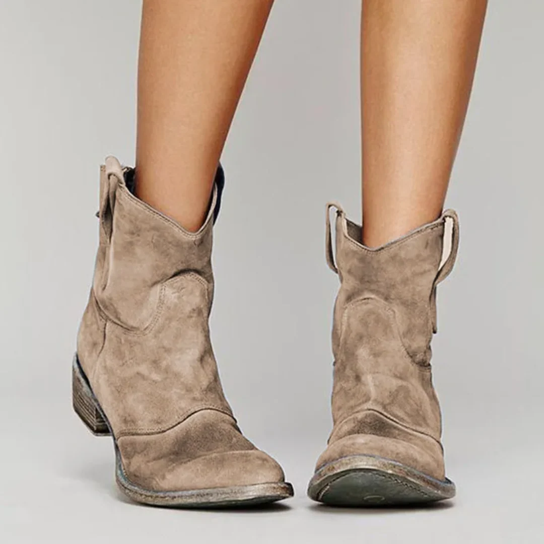 Damen-Westernstiefel mit Blockabsatz und Used-Look | J&B