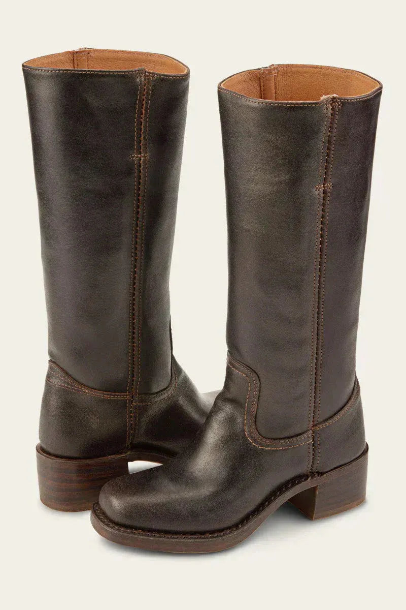 Kniehohe Stiefel Damen, eleganter Schnitt mit Blockabsatz | J&B