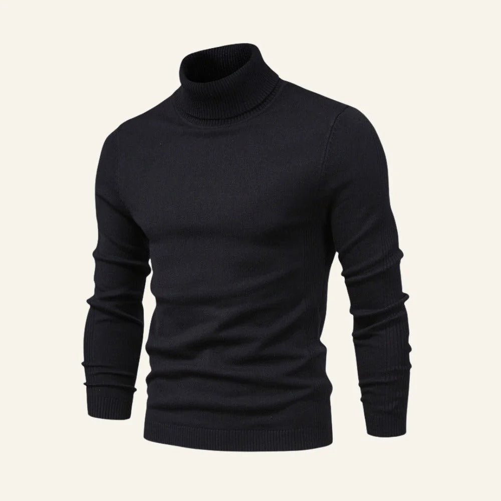 Herren Rollkragenpullover in Slim-Fit mit gerippten Bündchen | J&B