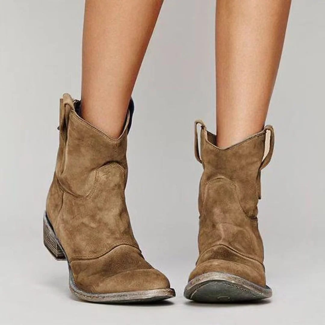 Damen-Westernstiefel mit Blockabsatz und Used-Look | J&B