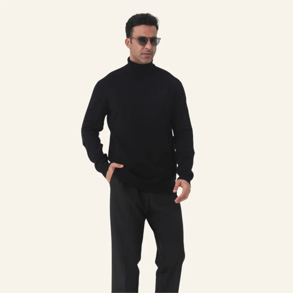 Herren Rollkragenpullover in Slim-Fit mit gerippten Bündchen | J&B