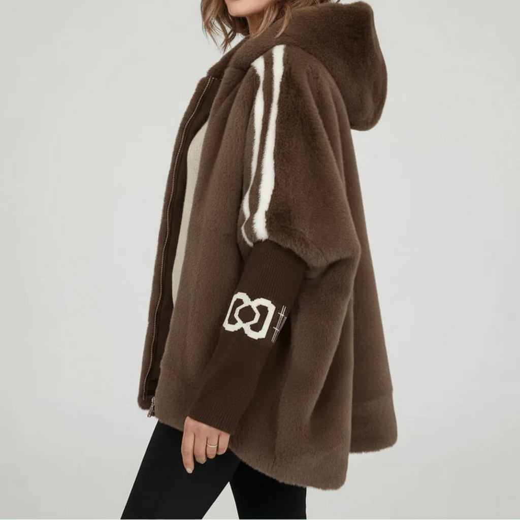 Damen Jacke mit Kapuze und sportlichen Streifen | J&B
