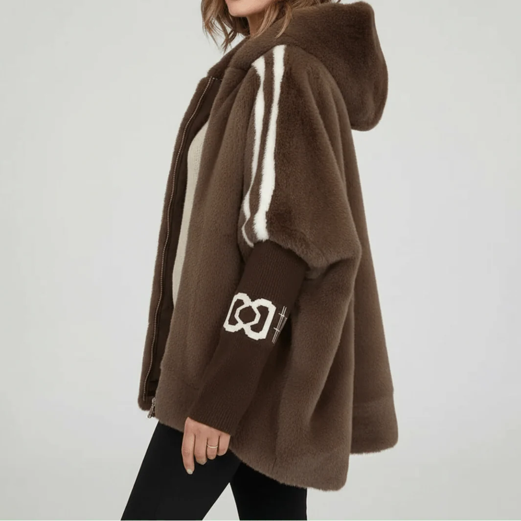 Damen Jacke mit Kapuze und sportlichen Streifen | J&B