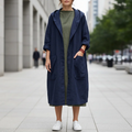 Utility-Jacke Damen, lang geschnitten mit Kapuze und Taschen | J&B
