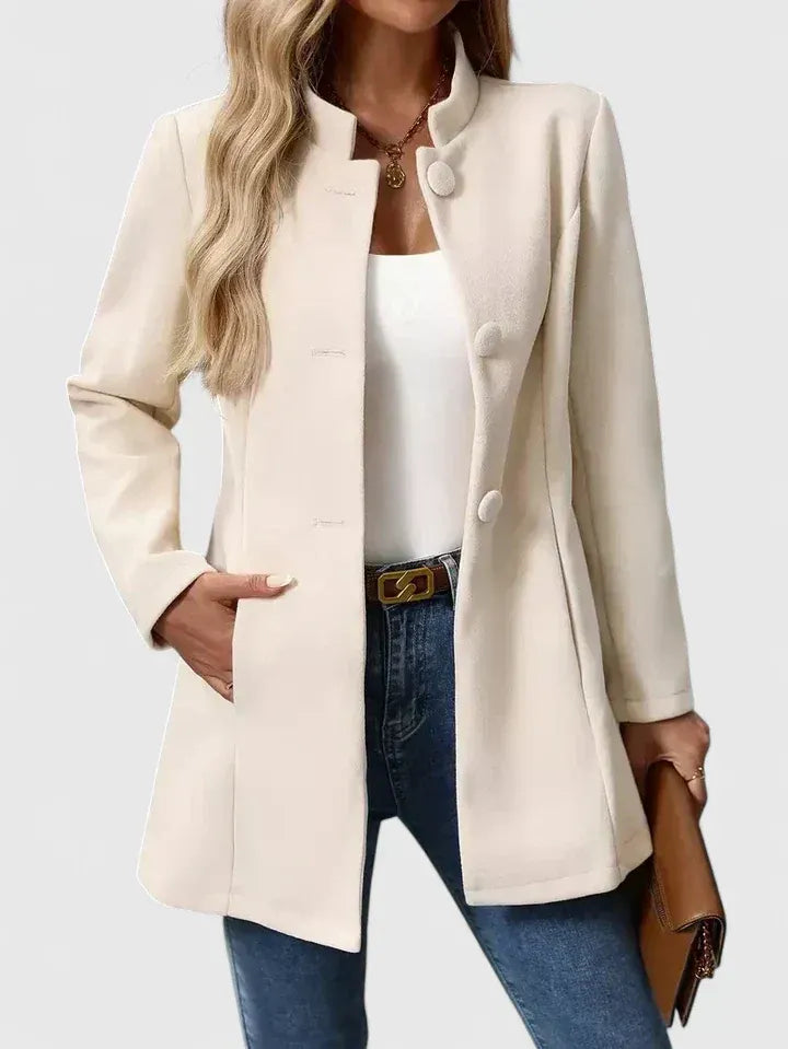 Damen Jacke mit Knopfleiste und Taschen in tailliertem Schnitt | J&B