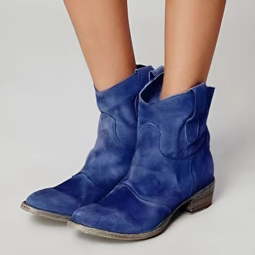 Damen-Westernstiefel mit Blockabsatz und Used-Look | J&B