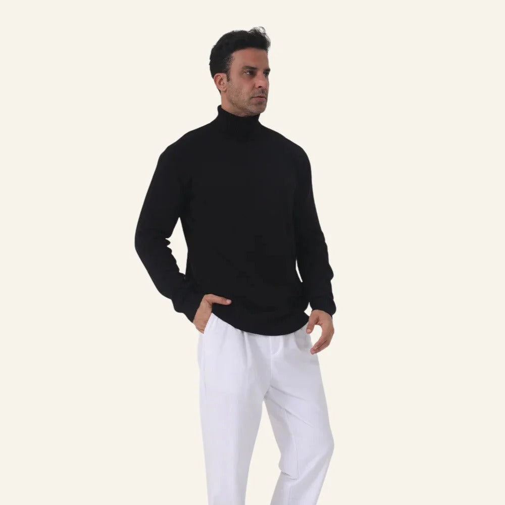 Herren Rollkragenpullover in Slim-Fit mit gerippten Bündchen | J&B