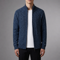 Herrenjacke mit Zopfmuster und Stehkragen | J&B