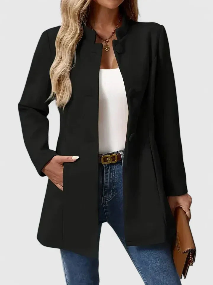 Damen Jacke mit Knopfleiste und Taschen in tailliertem Schnitt | J&B