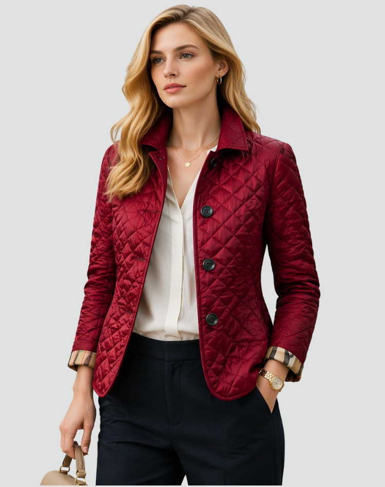 Quilted Jacket Women's Slim Fit with Button Closure - Image 6