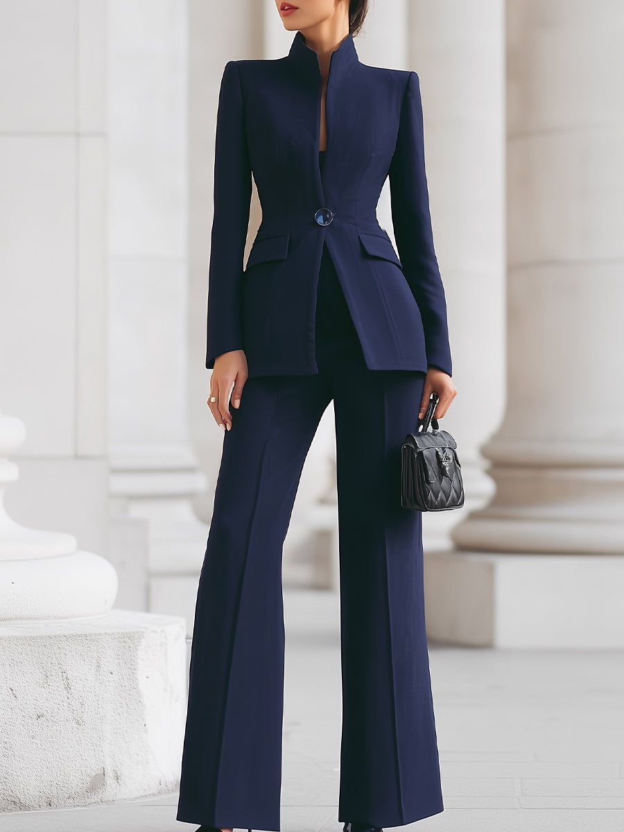 Outfit Damen mit tailliertem Blazer und weitem Schnitt | J&B - 1 - Jasminaboutique.com