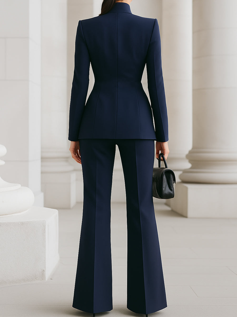 Outfit Damen mit tailliertem Blazer und weitem Schnitt | J&B - 8 - Jasminaboutique.com