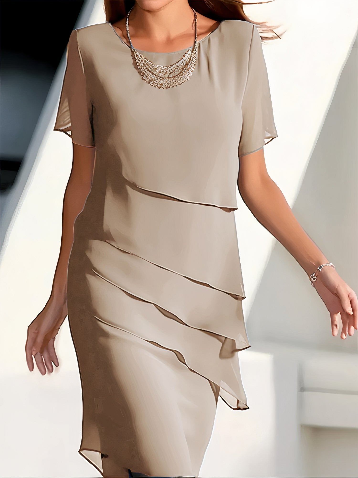 Sophia – Women Layered Shift Dress - Image 4