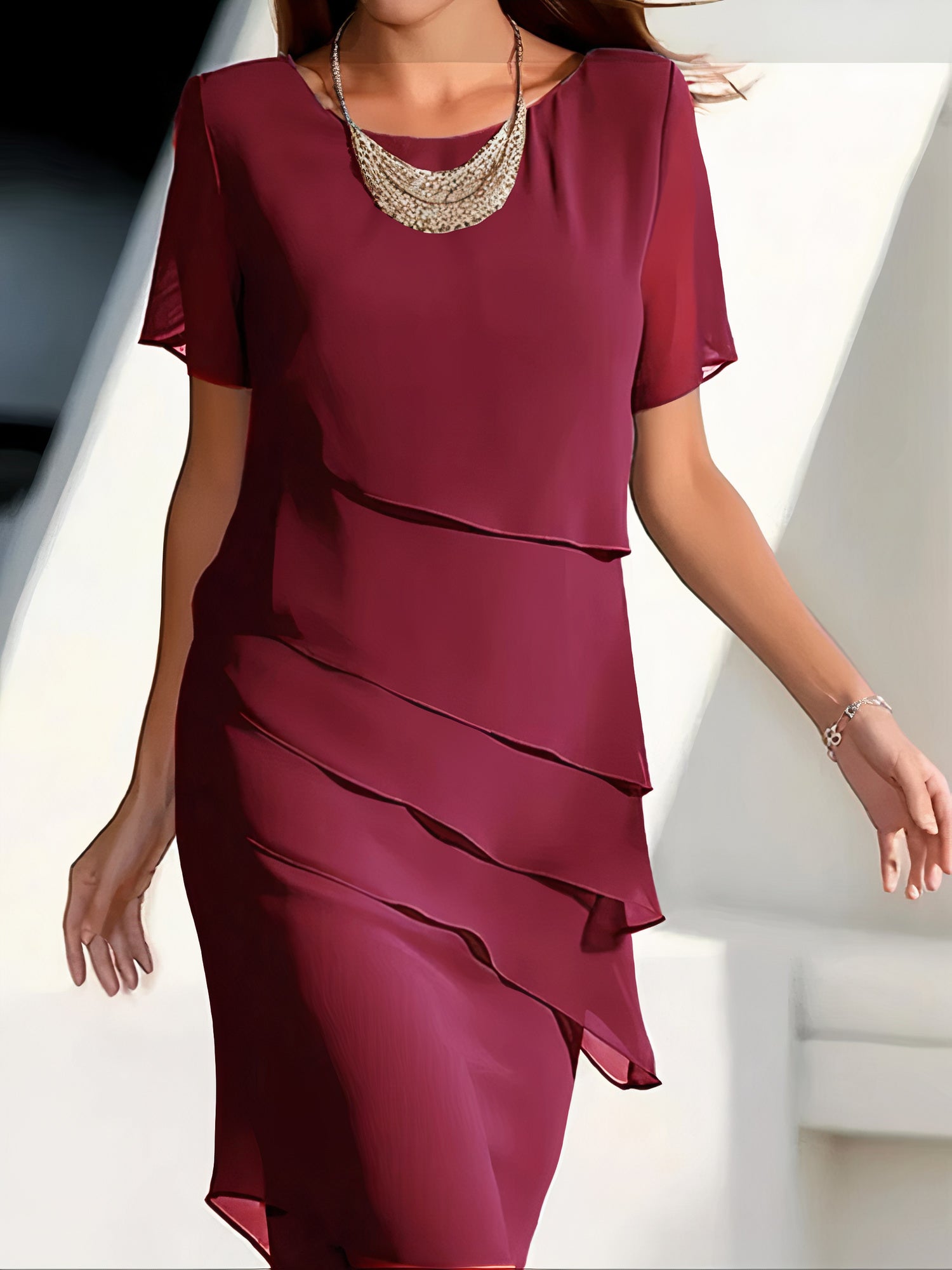 Sophia – Women Layered Shift Dress - Image 1