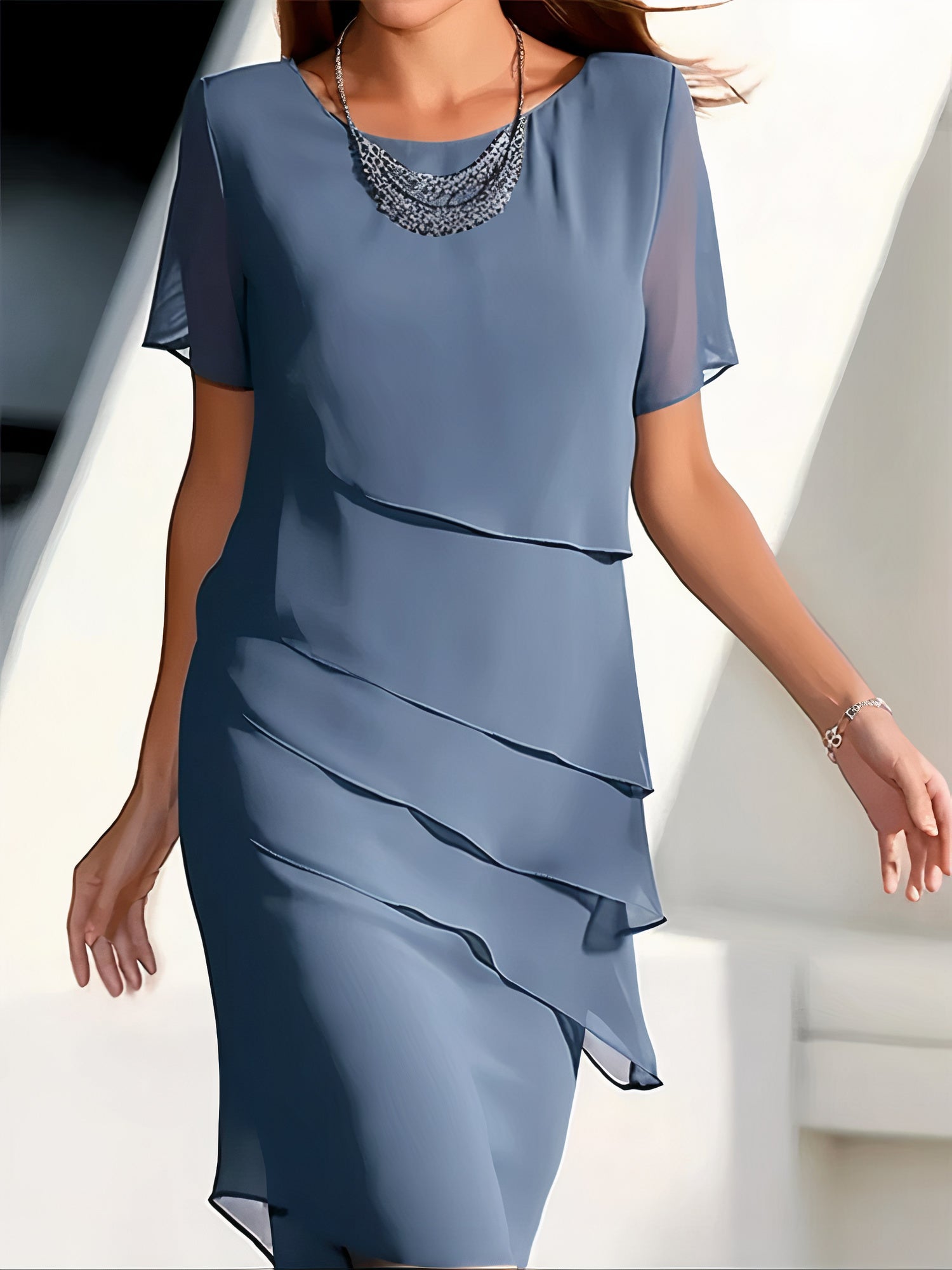 Sophia – Women Layered Shift Dress - Image 2
