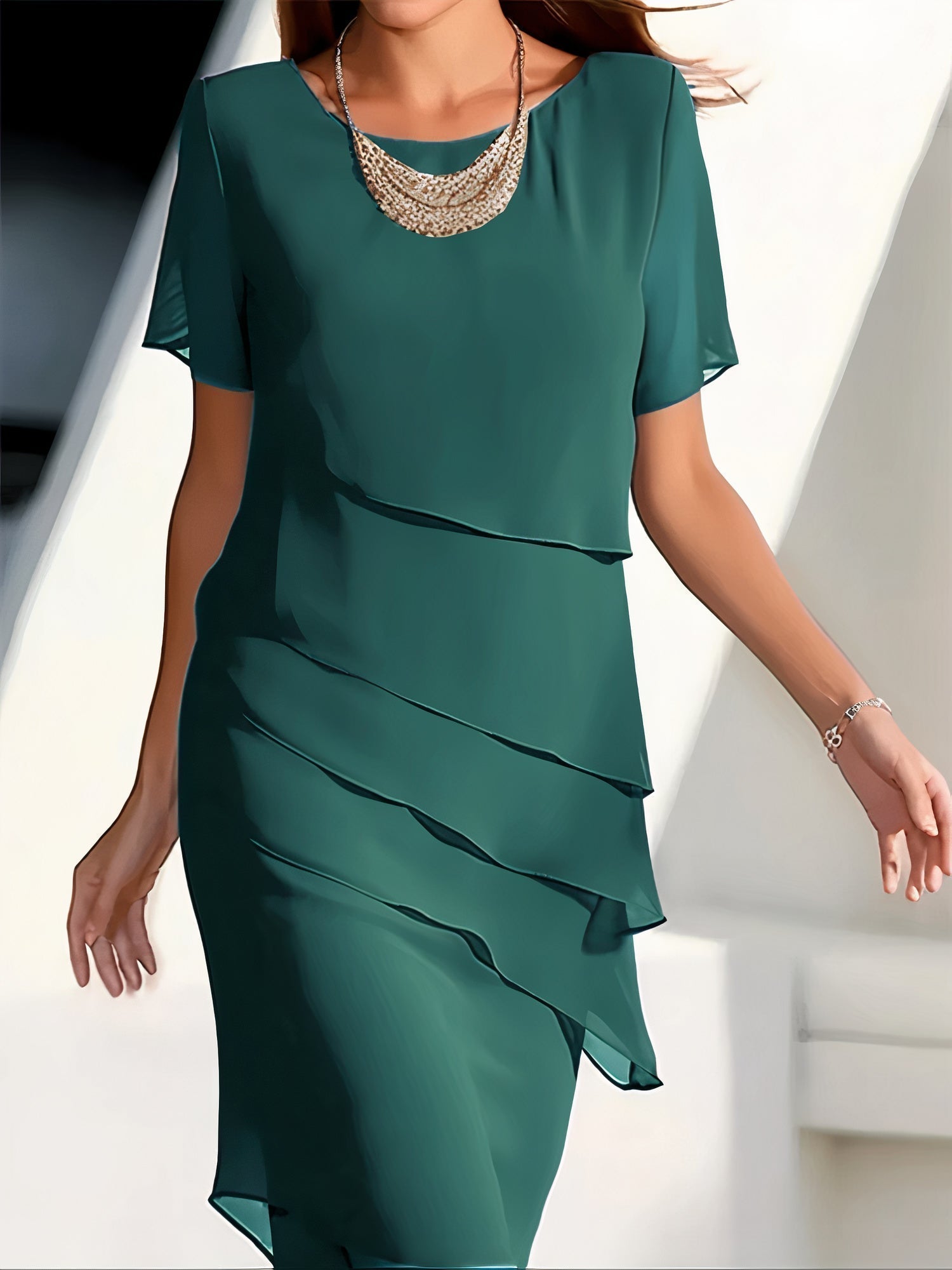 Sophia – Women Layered Shift Dress - Image 3